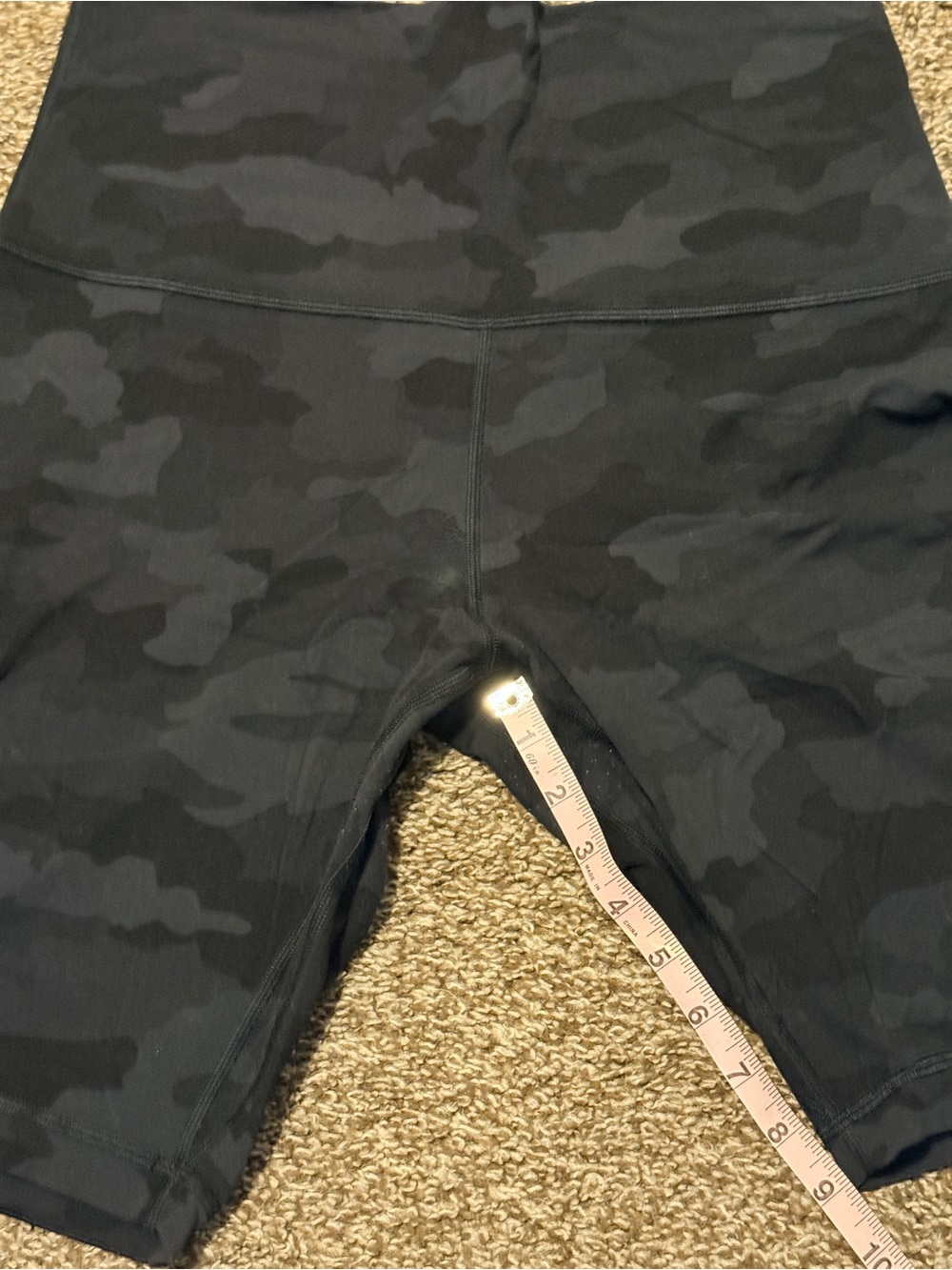 Women Black Camo Athletic Bike Shorts